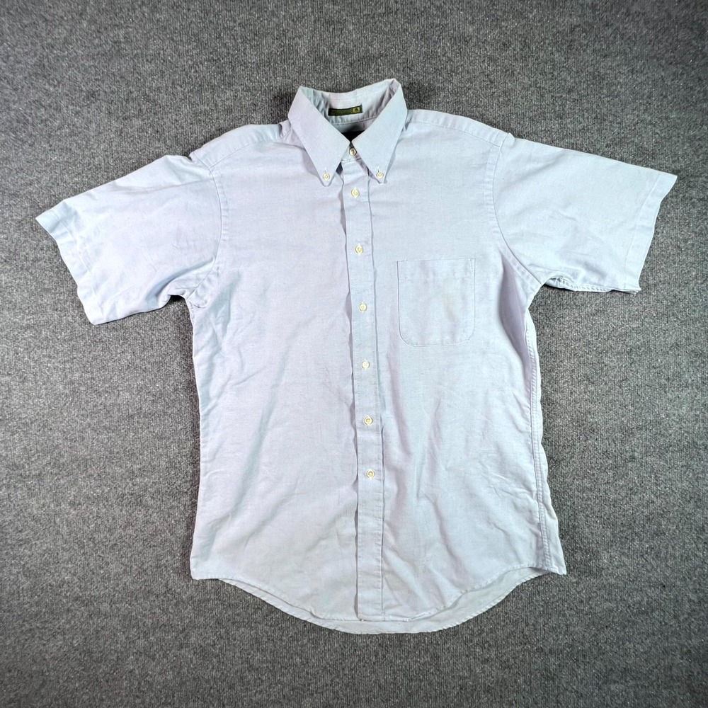 Surrey Traditional Dress Shirt Men 16 Light Blue Button Down Short Sleeve Formal